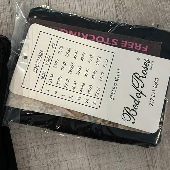 NWT Bed of Roses Black Lingerie, Size Small - Picture 3 of 8